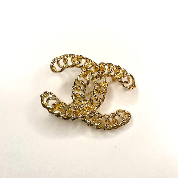 Double C Chain Brooch