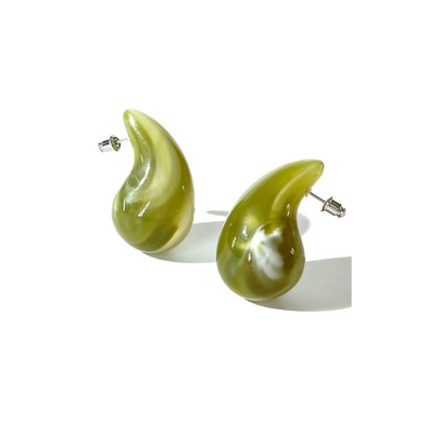 Sour Apple Tear Drop Earrings