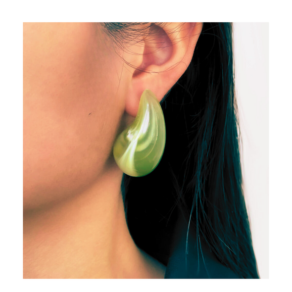 Sour Apple Tear Drop Earrings