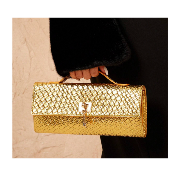 Gold Top Handle Purse