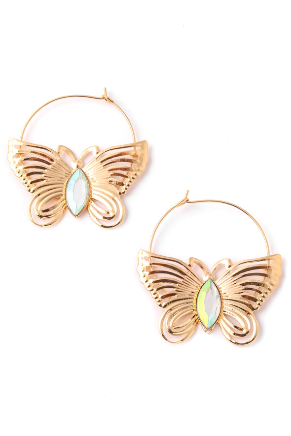 Butterfly Hoop Layer Earrings