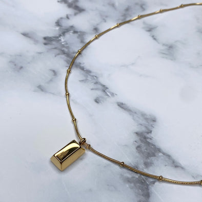 18 K Gold Bar Necklace