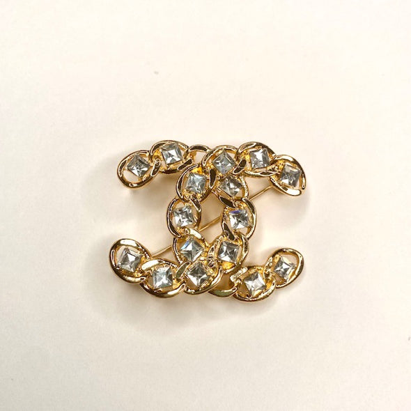 Vintage Double C Inspired Brooch