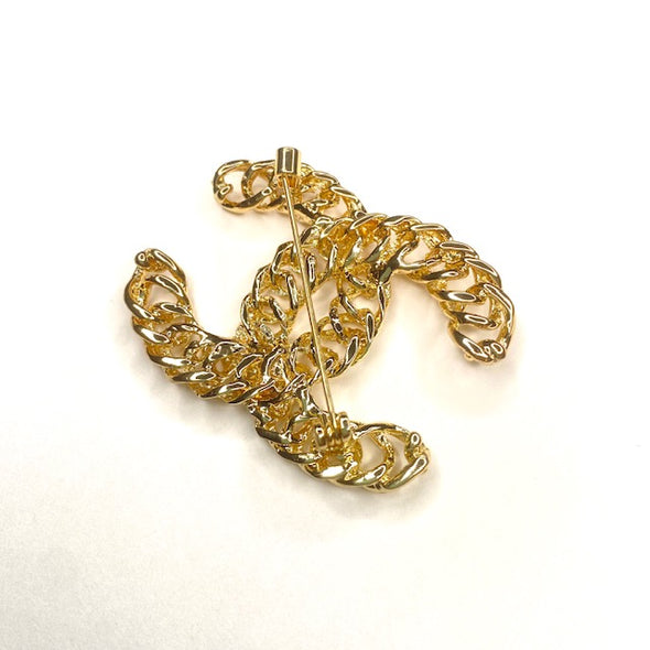 Double C Chain Brooch