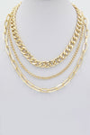 Three layered necklace Gold