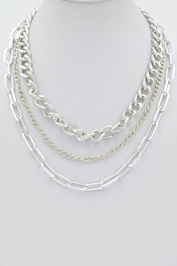 Three layered necklace Silver