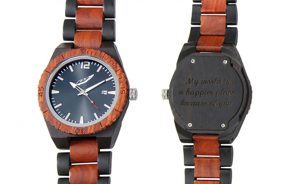 Personalized Engrave Ebony & Rosewood Watches