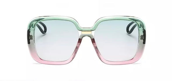 Pink/Green Square Sunglasses