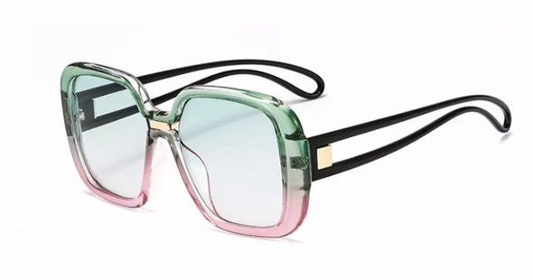 Pink/Green Square Sunglasses